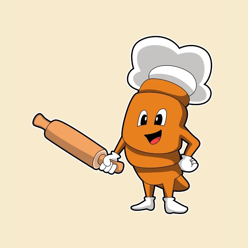 Bread as a cook with rolling pin