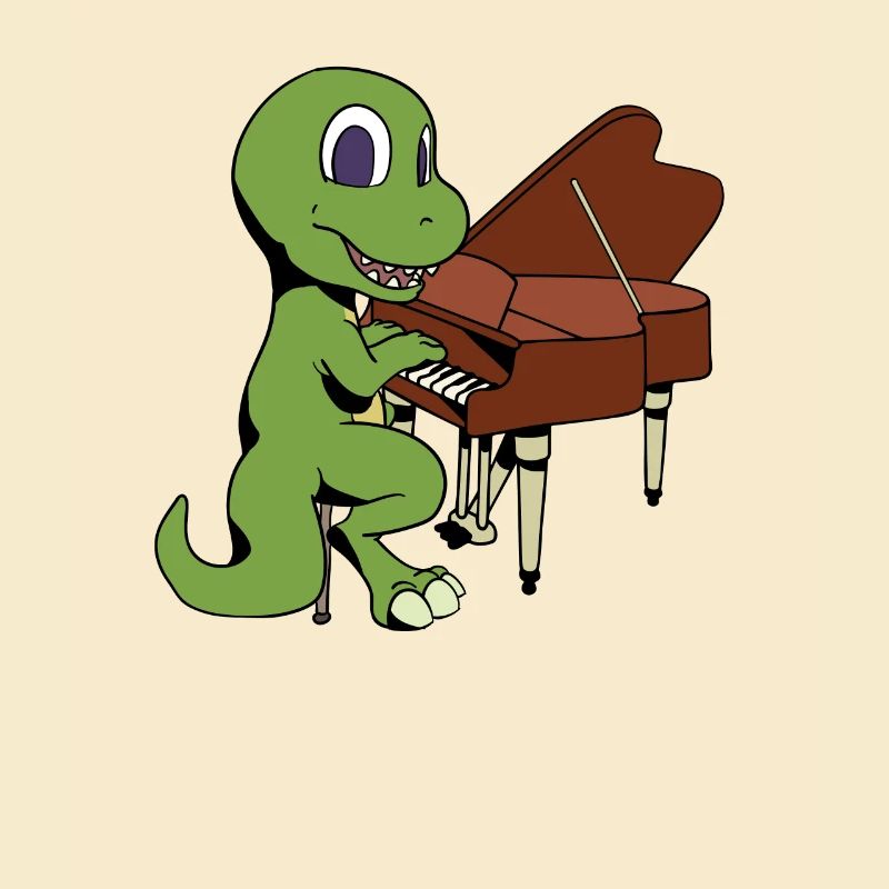 Comic TREX spielt Klavier