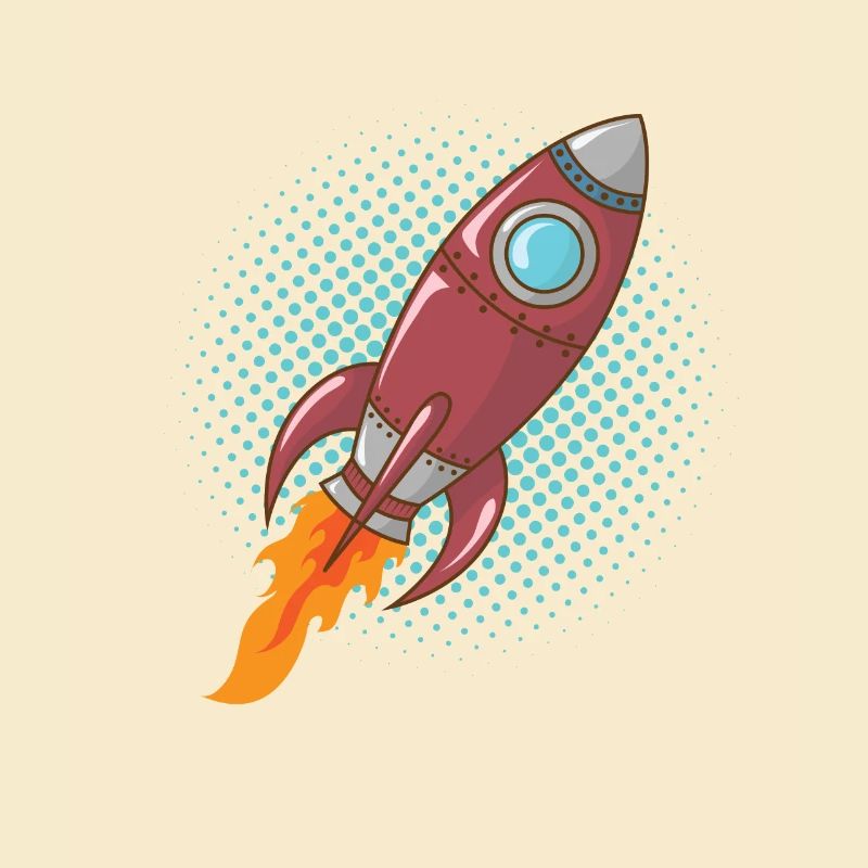 Comic Rocket Spaceship Spacecraft Missile