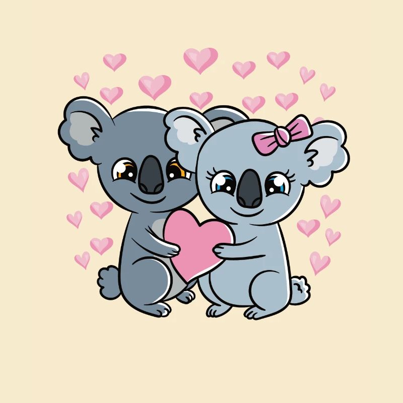 Saint-Valentin Couple Koalas Doux Koalas