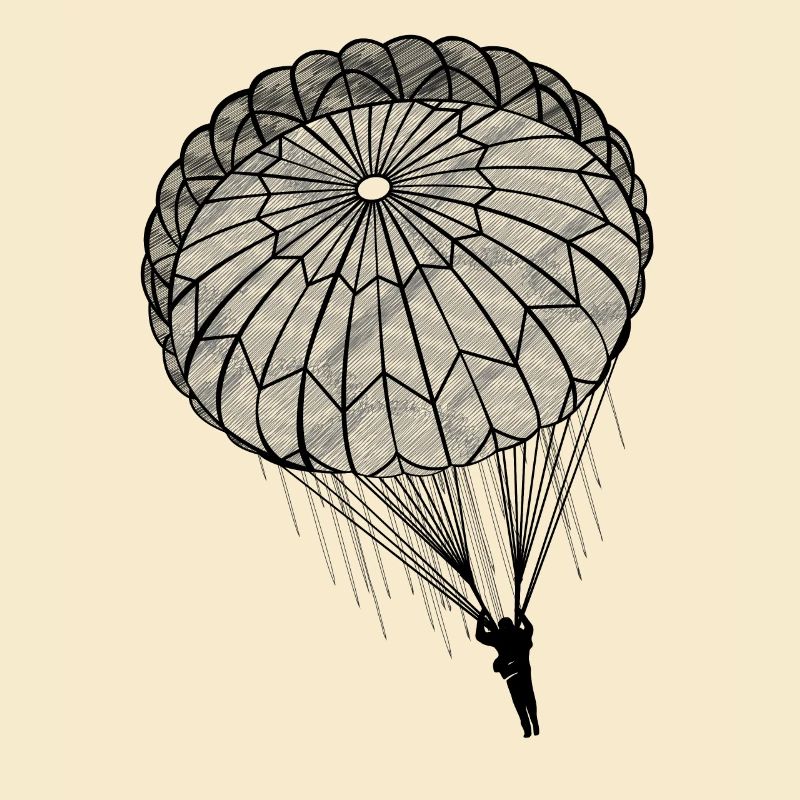 Fallschirmjäger Fallschirm Rundkappe Falli