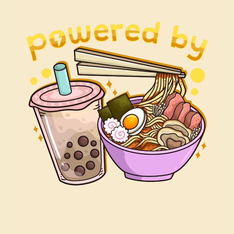 Bubble Tea Boba Ramen Kawaii