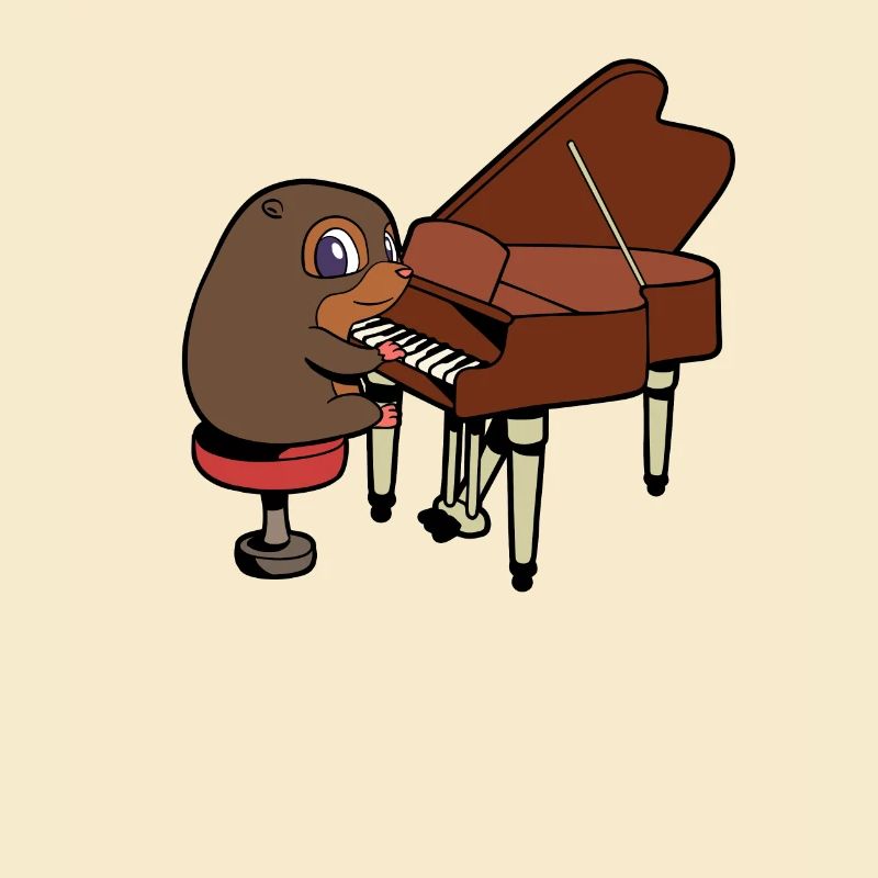 Comic Mole joue du piano