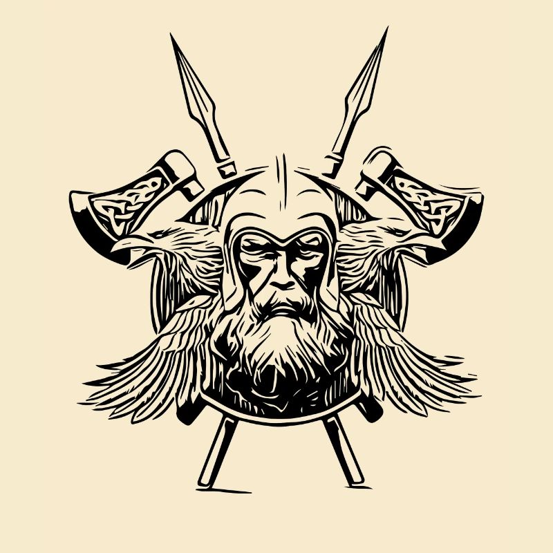 Odin Raben Wikinger Äxte