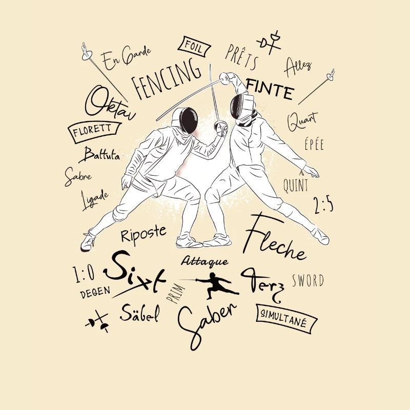 Fechten Begriffe Training Geschenk