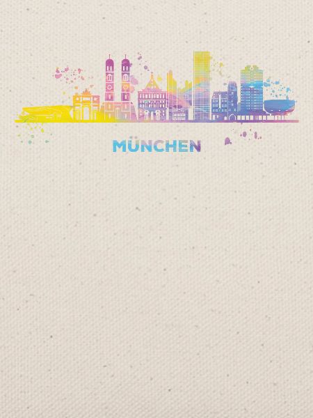 München Skyline Bunt Münchener Frauenkirche