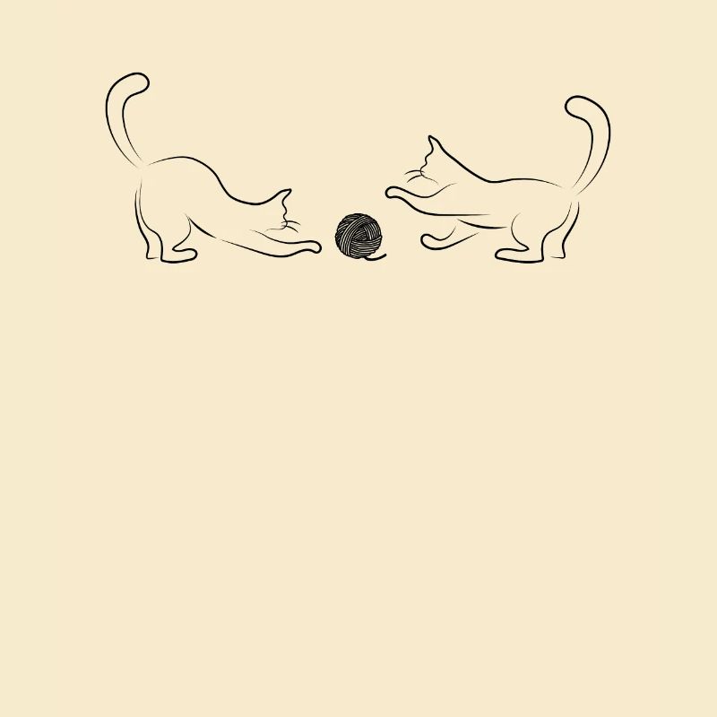 Les chats jouent avec un netter à balle
