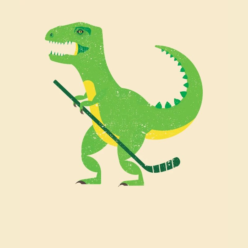 Hockeysaurus Dinosaurier Eishockeyspieler Winter