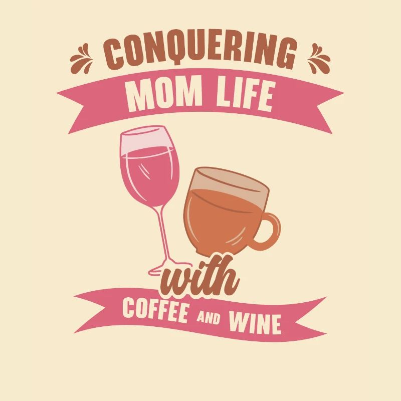 Café Vin Maman Buvant Mère