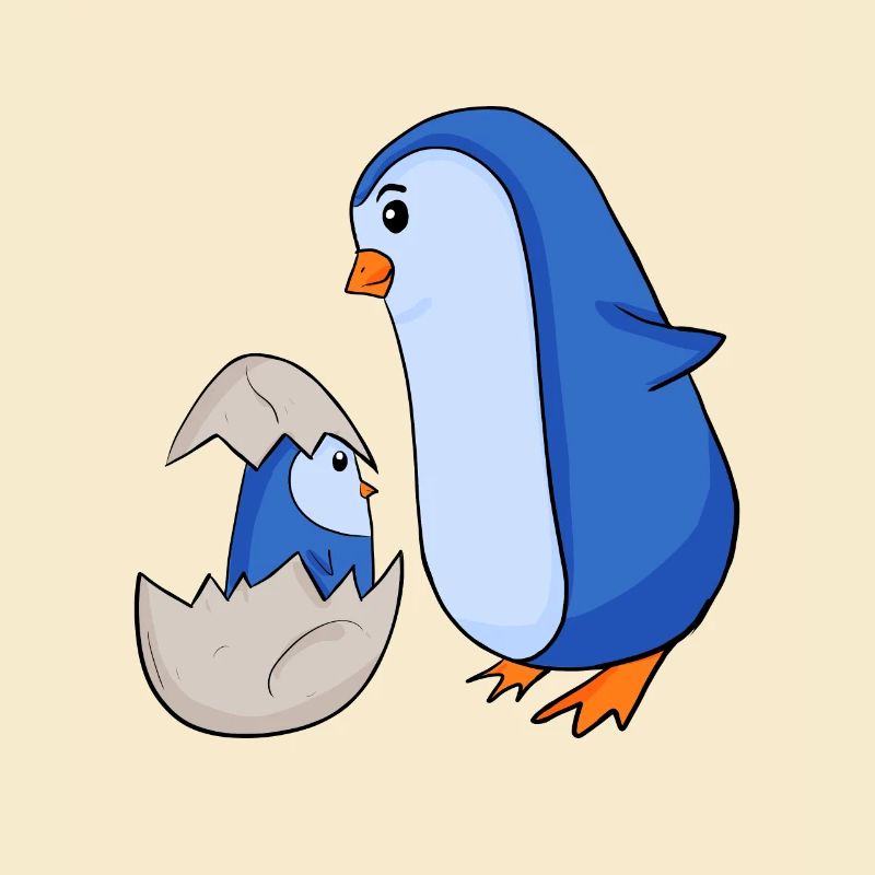 Pingouin avec Bébé Pingouin