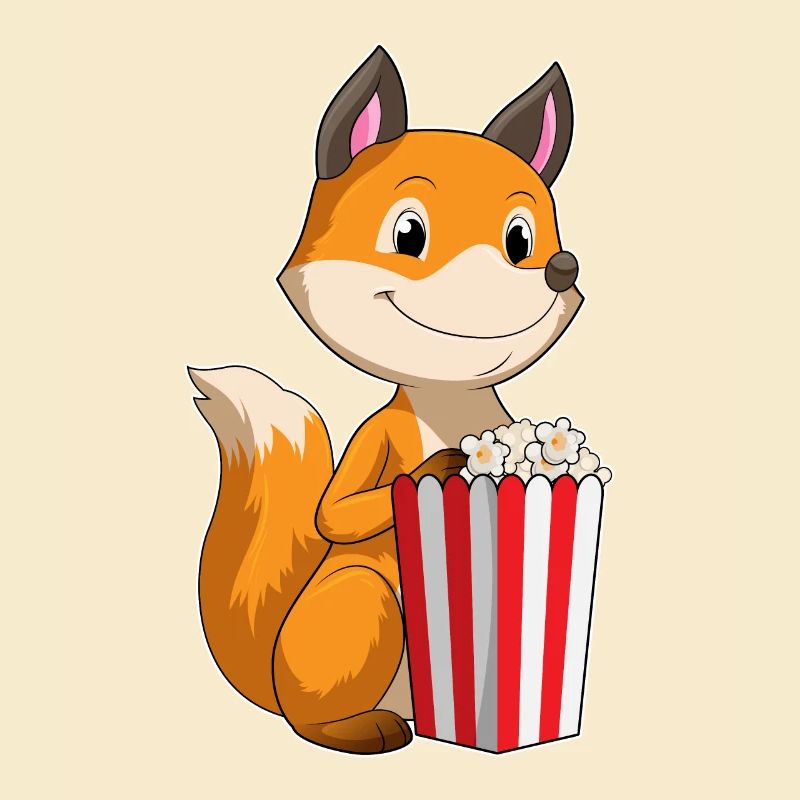 Fuchs mit Popcorn