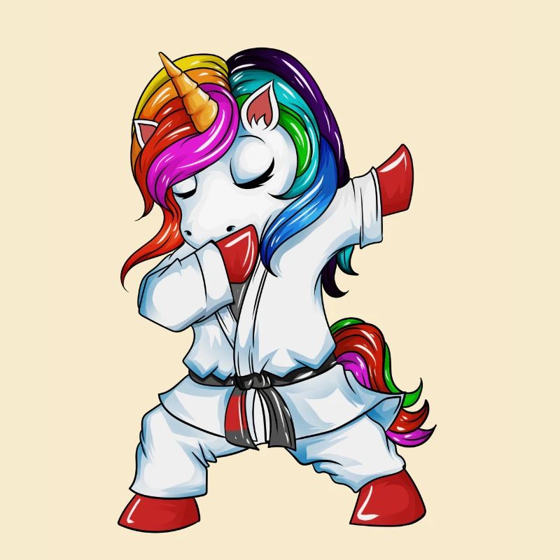 Karate Jiu Jitsu Unicorn Design That Dances Dabbing