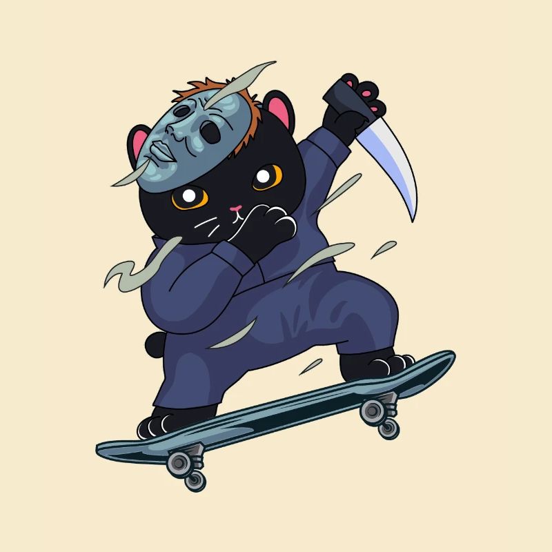 Skateboarder Katze Ninja Dab Dabbing Skateboard