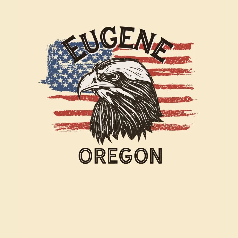 Drapeau des États-Unis Eagle Oregon Vintage Eugene