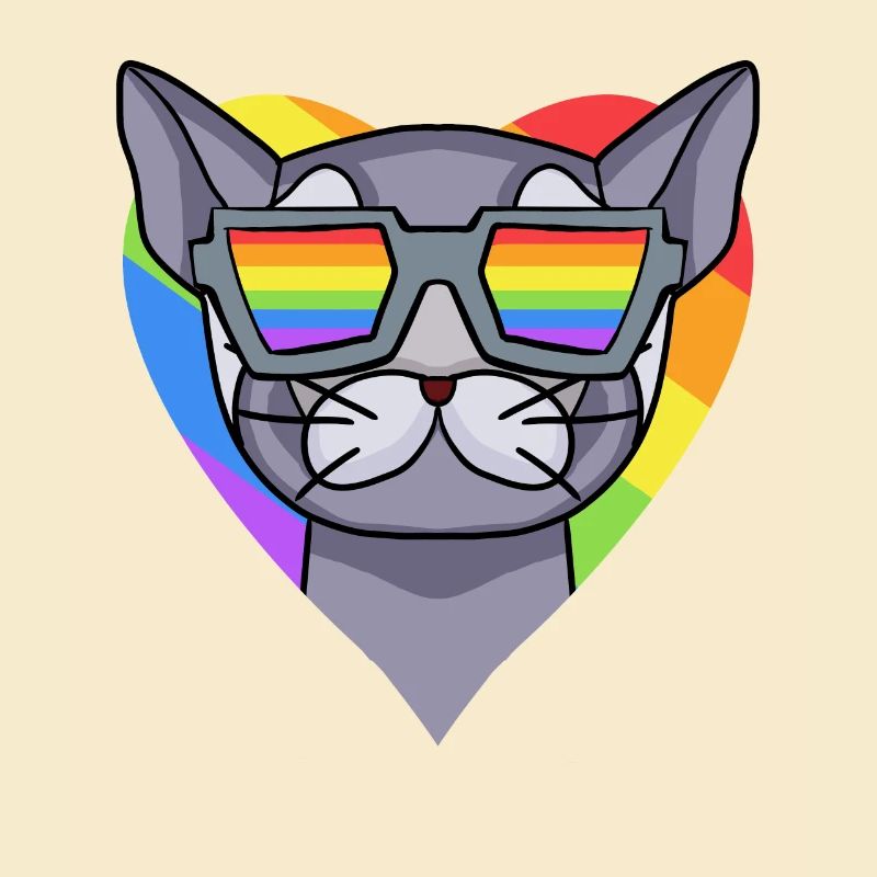 LGBT Katze Britisch Kurzhaar Regenbogen