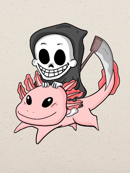 Sensenmann und Axolotl