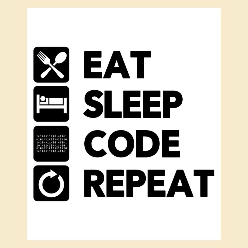 Eat Sleep Code Repeat Coder Programmer Software De