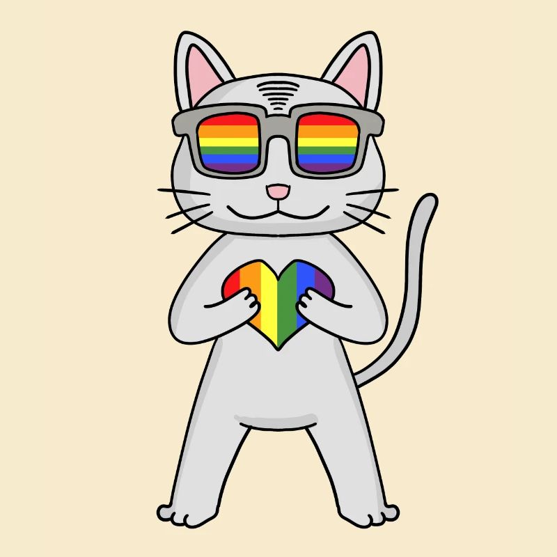 LGBT Katze Devon Rex Regenbogen