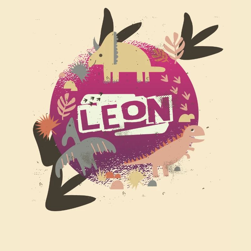 LEON - Beau nom de garçon avec de mignons dinosaures