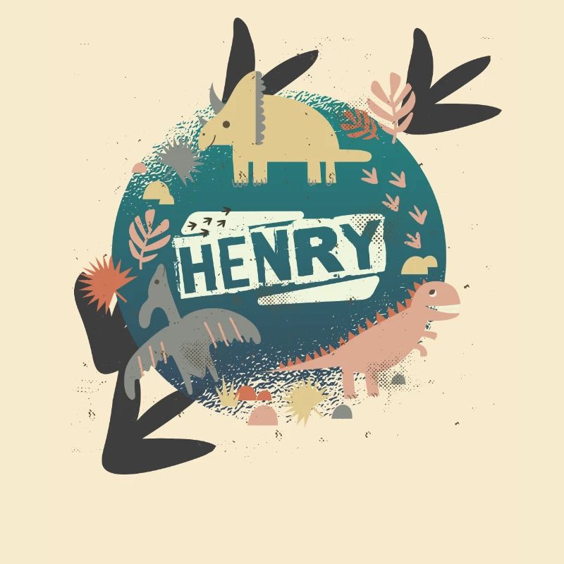 HENRY - Beautiful boy name with cute dinosaurs