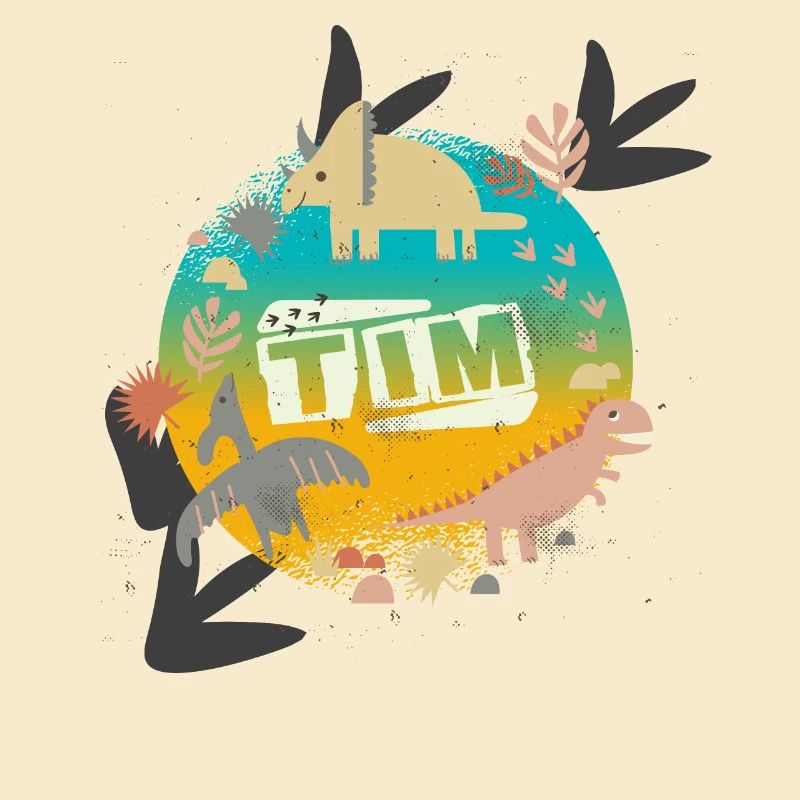 TIM - Beautiful boy name with cute dinosaurs