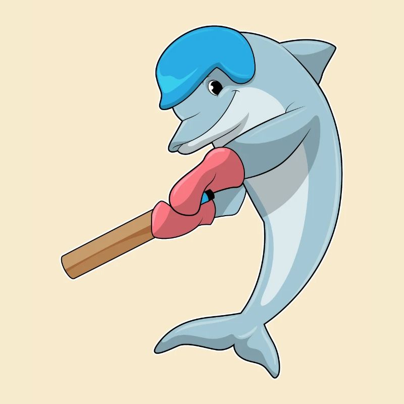 Dolphin cricket avec batte de cricket