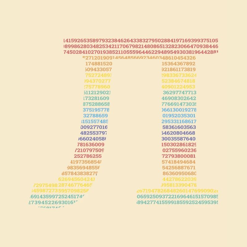 Pi Symbol Math Math Numbers Rainbow