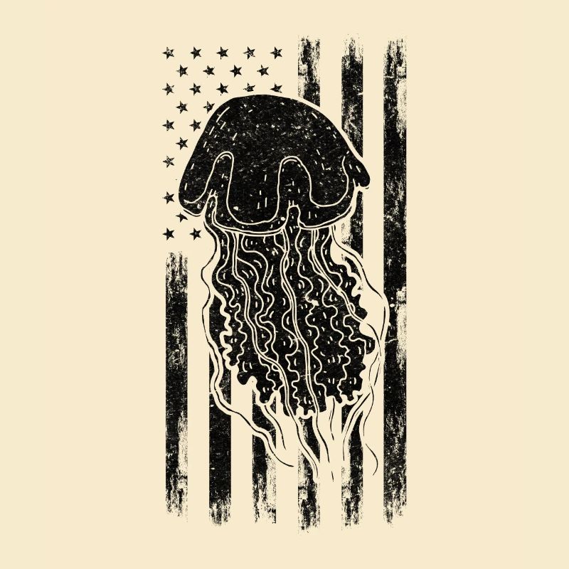 Drapeau des États-Unis Méduses Drapeau américain Méduses