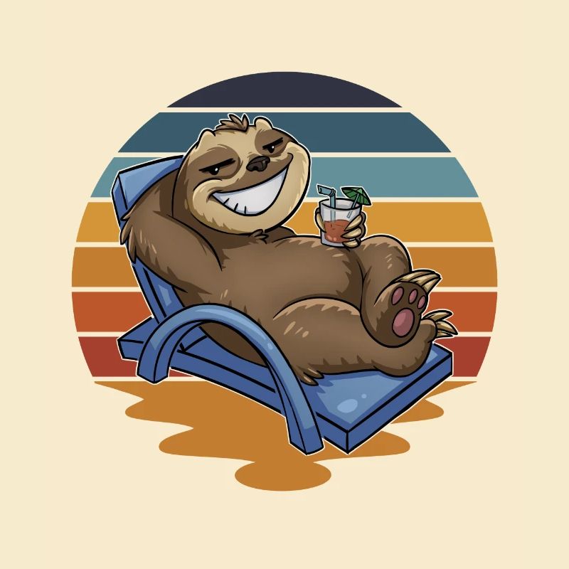 Faultier Urlauber Urlaub
