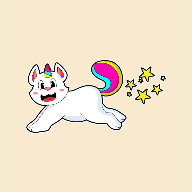 Chat comme licorne