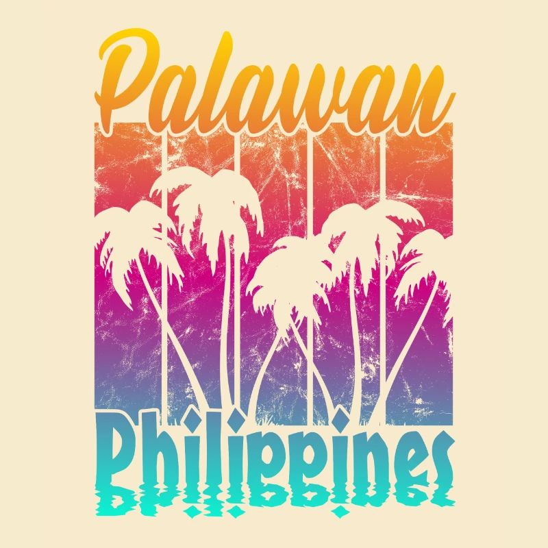 Vintage Palawan Philippines Coucher de soleil