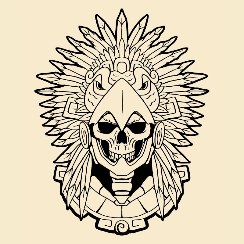 Aztèque Eagle Warrior Mayan Skull Inca