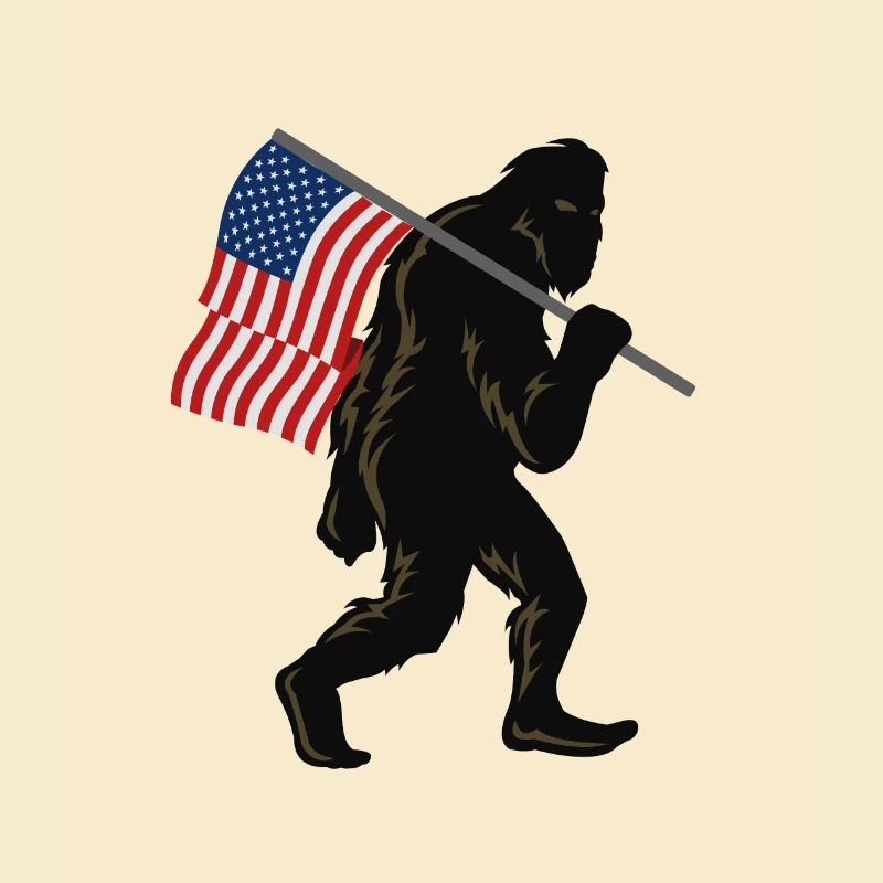 Bigfoot et drapeau américain
