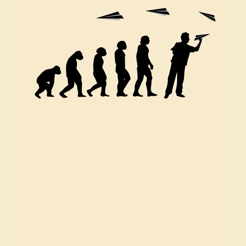 Papier-Flugzeug Piloten Mathe-Lehrer Evolution