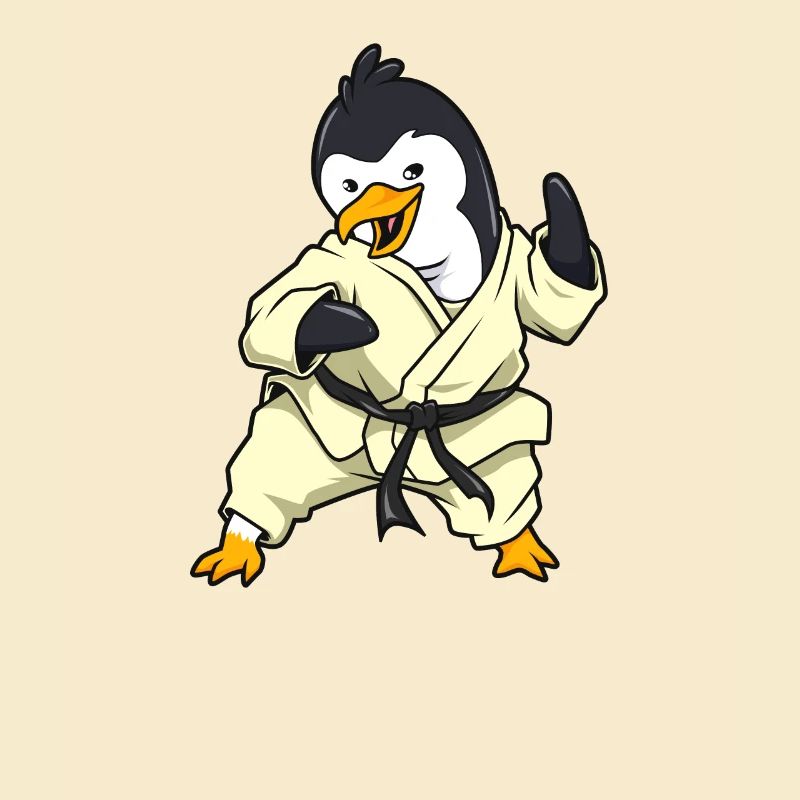 Comic Penguin does karate