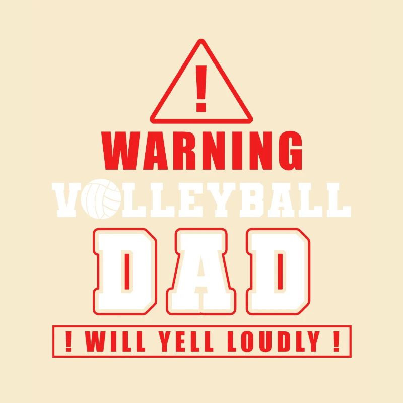 Warning Volleyball Dad