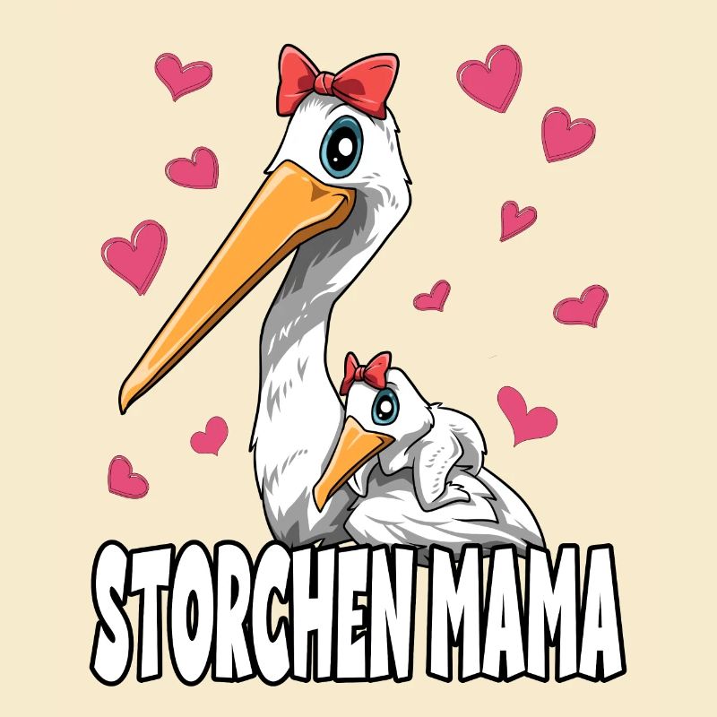 Strochen Mama Muttertag Mom Mutter Storch
