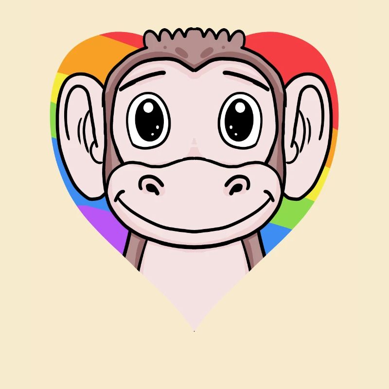 LGBT Tier Affe Regenbogen