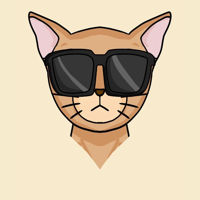 Chat abyssin avec lunettes de soleil