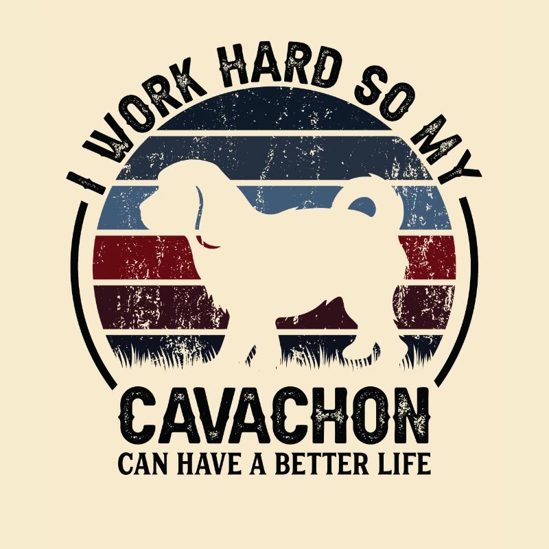 Work Hard - Retro Cavachon
