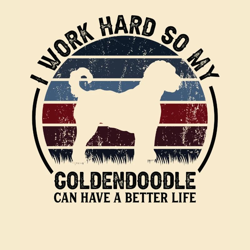 Arbeit Hart Arbeiten - Retro Goldendoodle