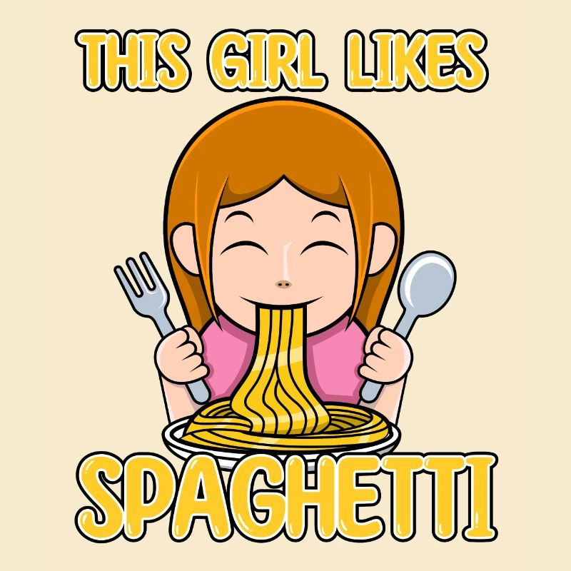 Mädchen mag Spaghetti Team Pasta Nudeln