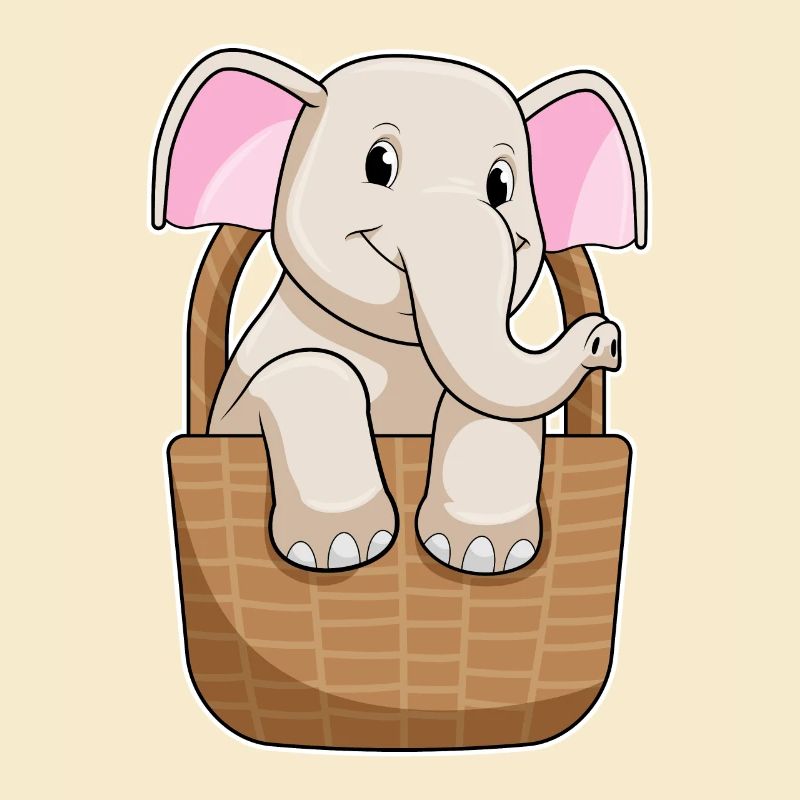 Elefant mit Korb