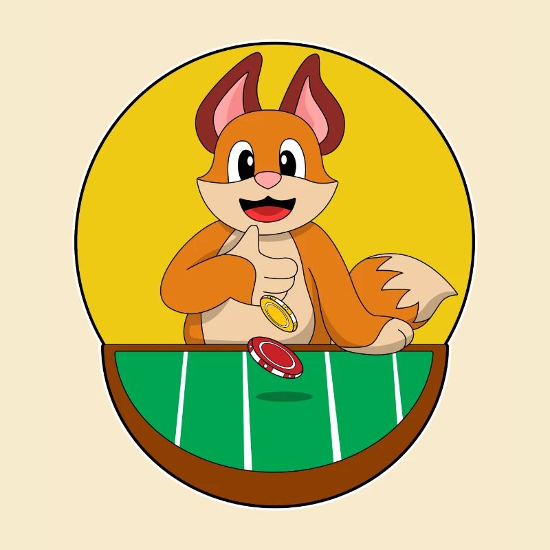 Fuchs bei Poker mit Pokerchips