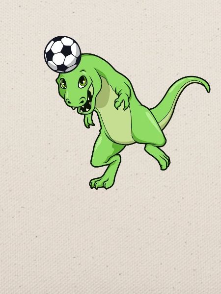 Comic TREX spielt Fußball