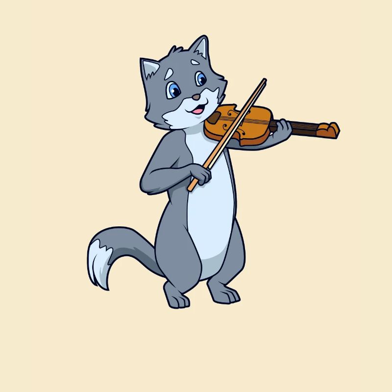 Comic Katze spielt Geige