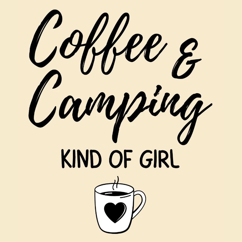 Kaffee & Camping Art von Mädchen.