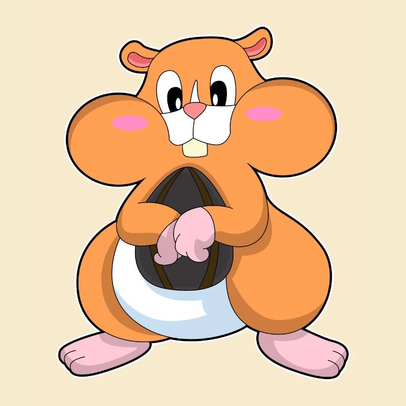 Hamster with walnut