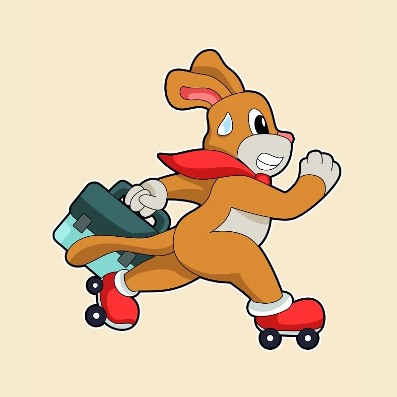 Dog with roller skates