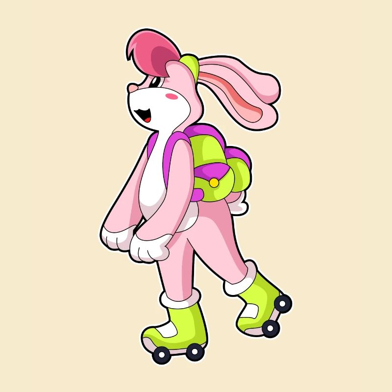 Rabbit with roller skates